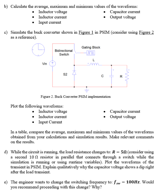 Solved 1) The buck converter shown in Figure 1 is operating