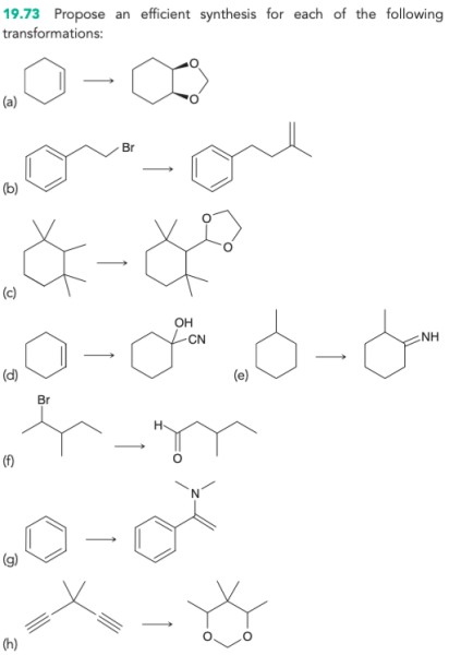 Solved 19.73 Propose an efficient synthesis for each of the | Chegg.com