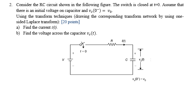 Solved 2. Consider The RC Circuit Shown In The Following | Chegg.com