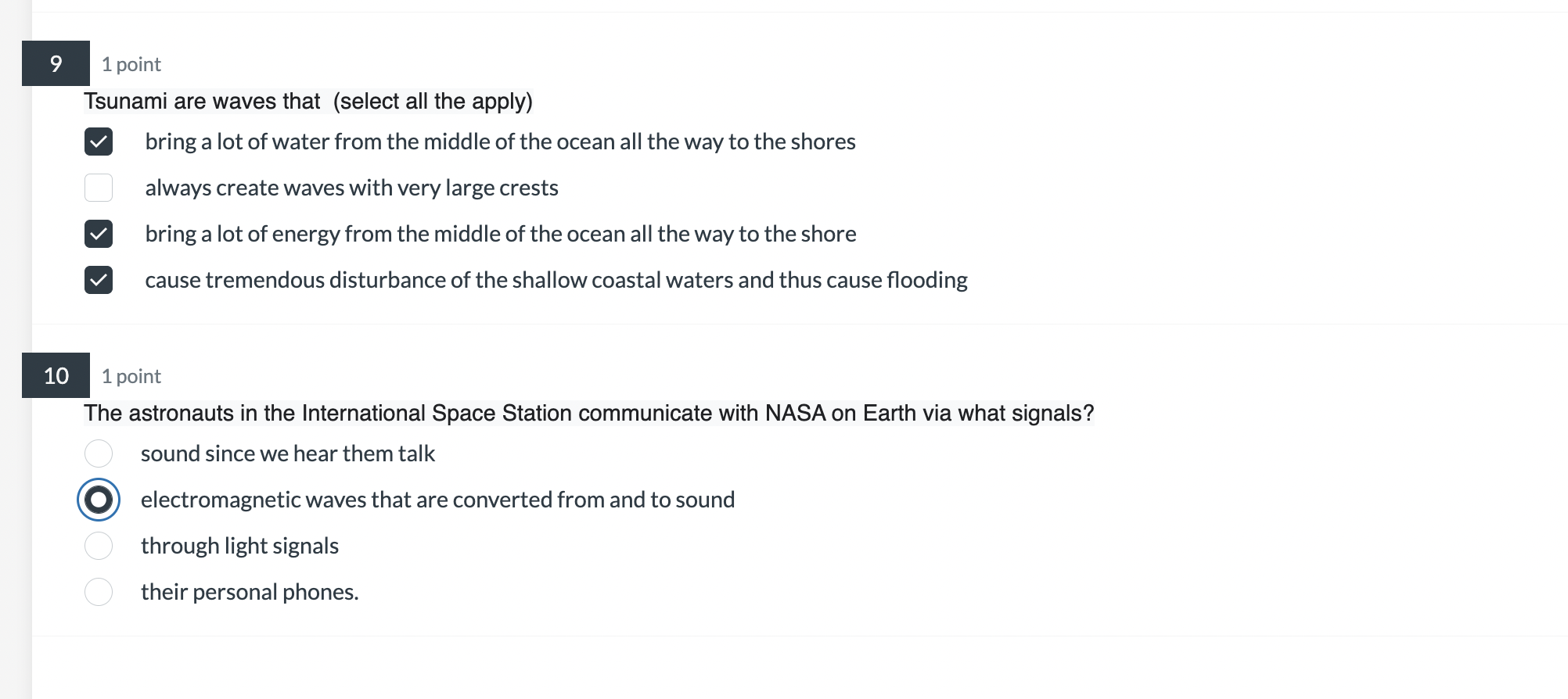 Solved Tsunami Are Waves That (select All The Apply) Bring A | Chegg.com