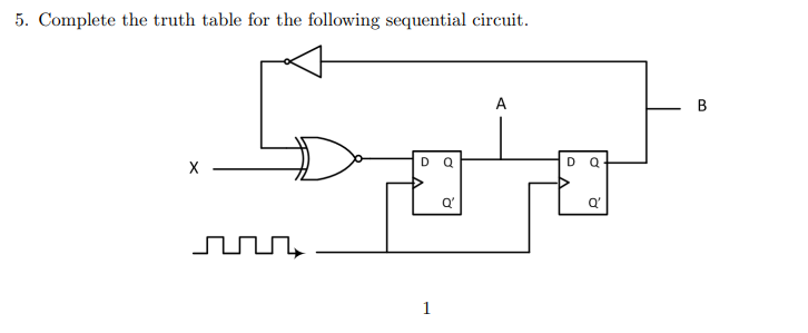 Solved 5. Complete the truth table for the following | Chegg.com