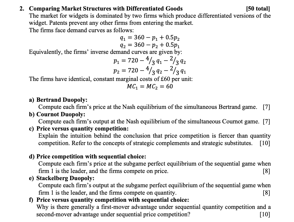 Solved Show calculation please A B C Comparing Market | Chegg.com