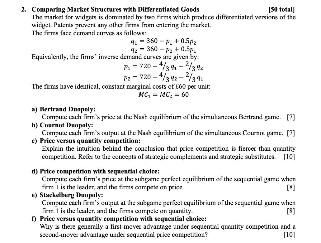 Solved Show Calculation Please A B C Comparing Market | Chegg.com