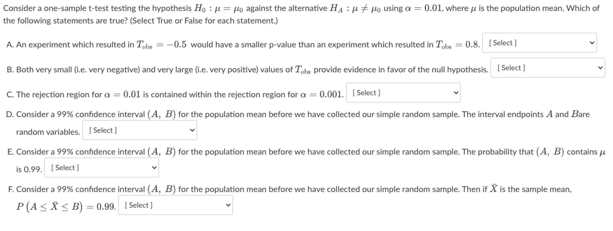 Solved Consider a one-sample t-test testing the hypothesis | Chegg.com