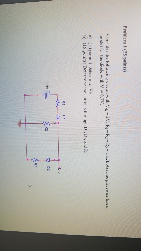 Solved Problem 1 (25 points) Consider the following circuit | Chegg.com