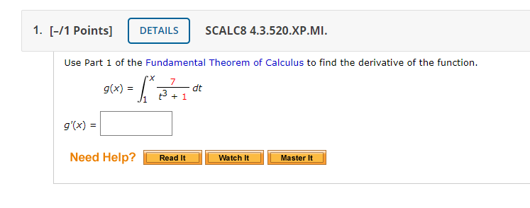 Use Part 1 Of The Fundamental Theorem Of Calculus 7210