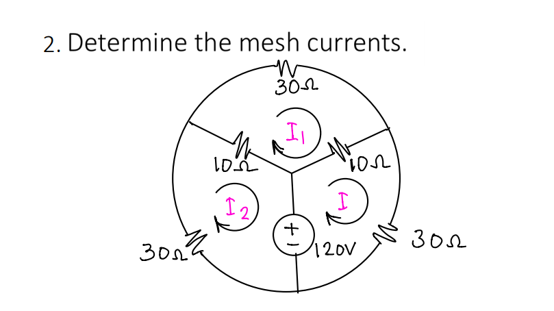 Solved 2. Determine the mesh currents. 302 non 100 101 Ia (5 | Chegg.com