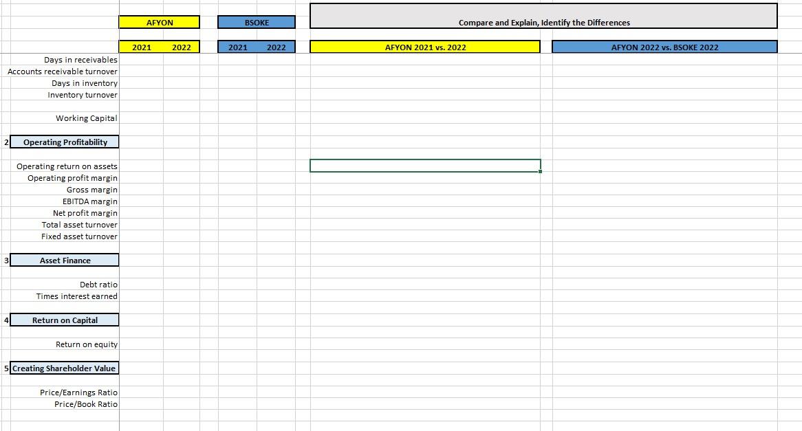 Using the attached file, make the ratio analysis and | Chegg.com