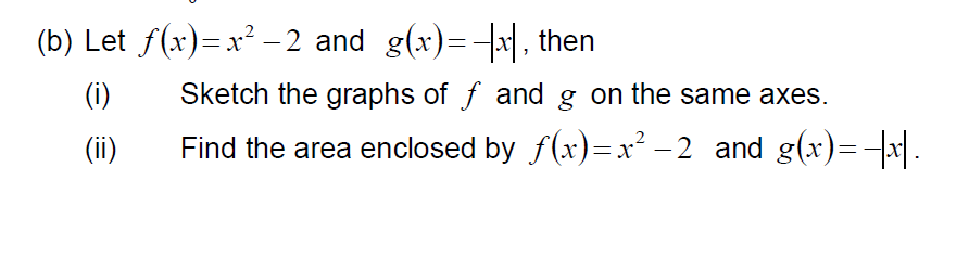 Solved (b) Let F(x)=x2−2 And G(x)=−∣x∣, Then (i) Sketch The | Chegg.com