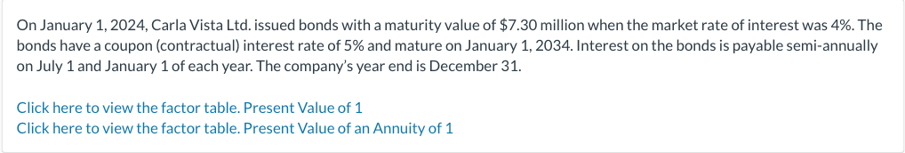 Solved On January 1 2024 Carla Vista Ltd Issued Bonds Chegg Com   Php0OD5Ab