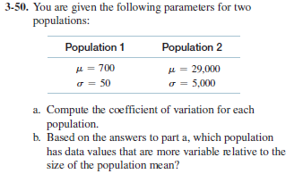 Solved 3-50. You are given the following parameters for two | Chegg.com
