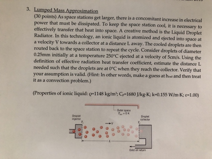 Solved 3. Lumped Mass Approximation (30 points) As space | Chegg.com