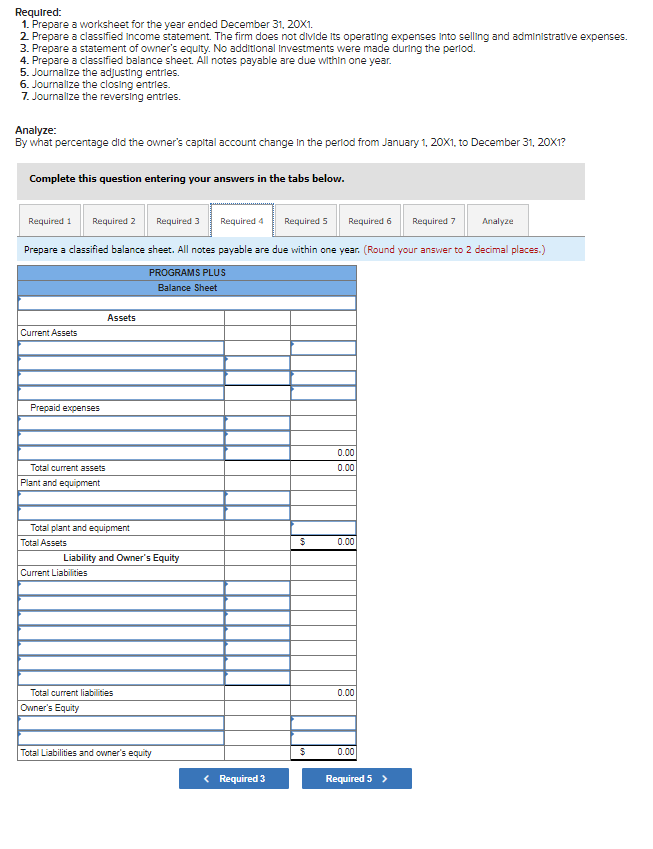 Solved Required: 1. Prepare a worksheet for the year ended | Chegg.com