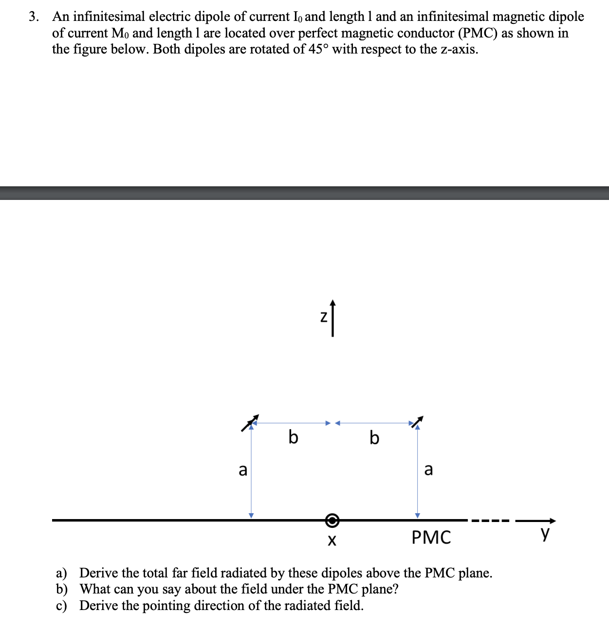 Solved 3. An infinitesimal electric dipole of current I0 and | Chegg.com