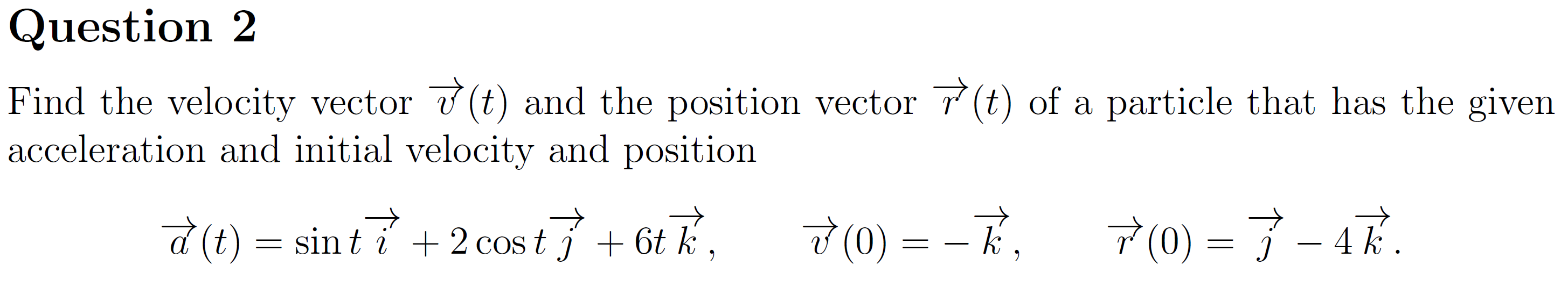 Solved Find the velocity vector v(t) and the position vector | Chegg.com