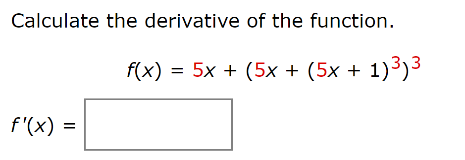 Solved Calculate the derivative of the function. | Chegg.com