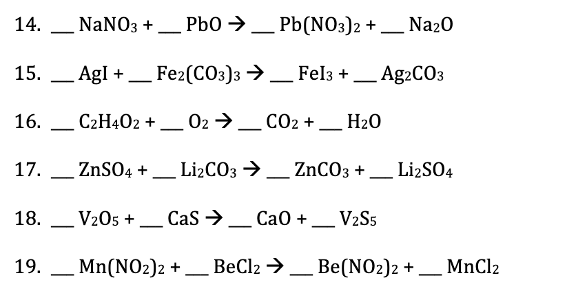 Solved 14. NaNO3 PbO Pb NO3 2 Pb NO3 2 Na20