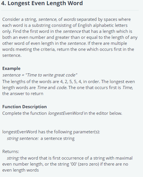 Consider a string, sentence, of words separated by spaces where each word is a substring consisting of English alphabetic let