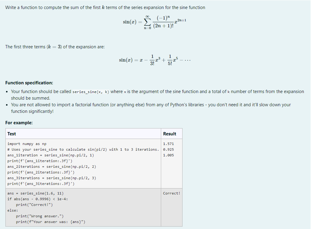 Solved Write a function to compute the sum of the first k | Chegg.com