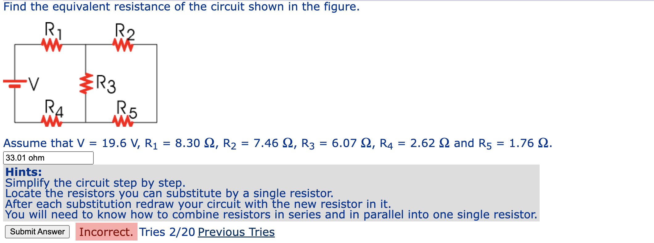 Solved Find the equivalent resistance of the circuit shown