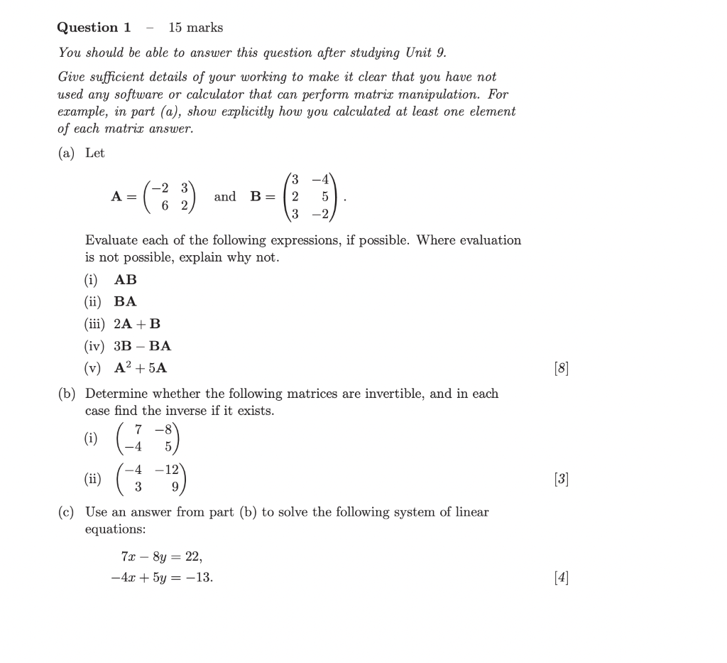 Solved Question 1 15 marks You should be able to answer this | Chegg.com