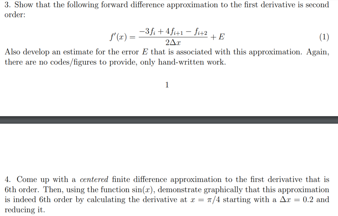 3. Show that the following forward difference | Chegg.com