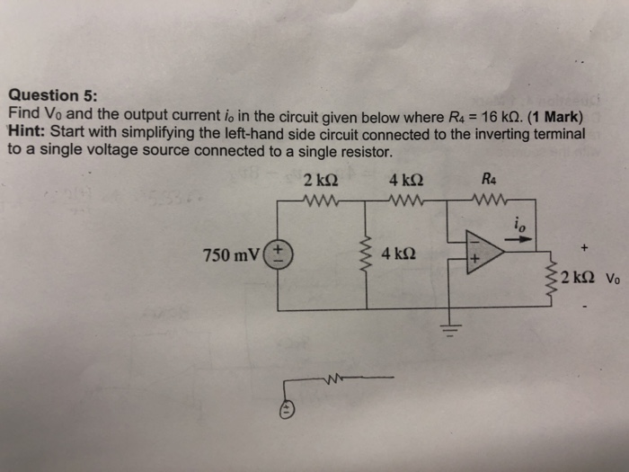 Solved Question 5 Find Vo and the output current io in the | Chegg.com