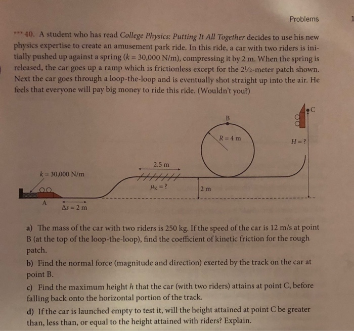 Solved Problems 40. A student who has read College Physies: | Chegg.com