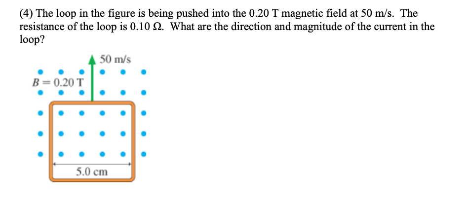 Solved (4) The loop in the figure is being pushed into the | Chegg.com