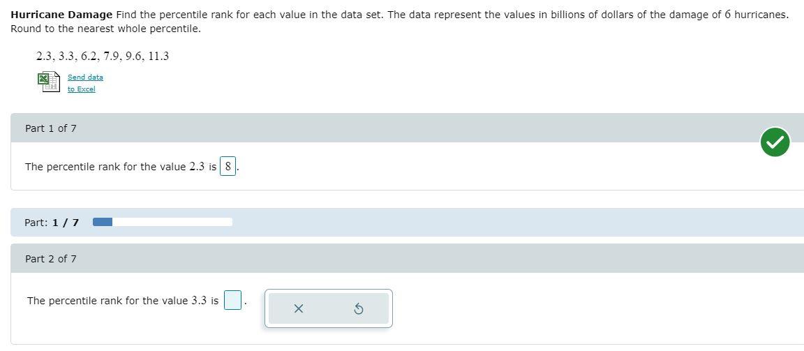 Solved Hurricane Damage Find the percentile rank for each