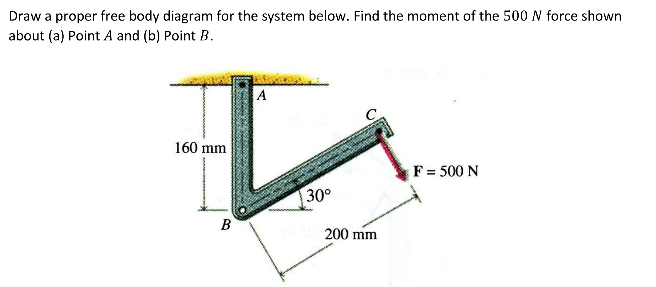 Solved Draw a proper free body diagram for the system below.