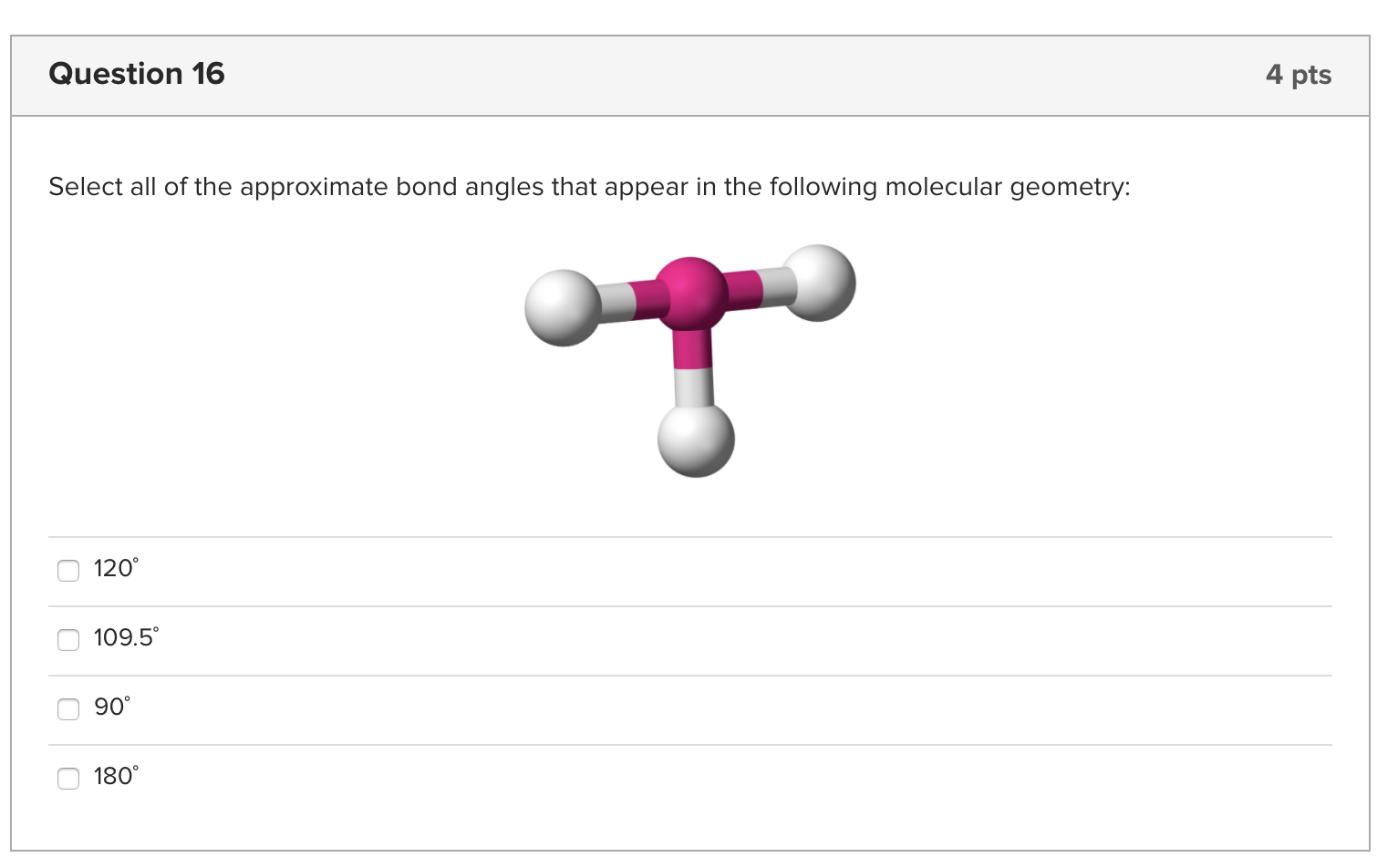 Solved Question 16 4 Pts Select All Of The Approximate Bond