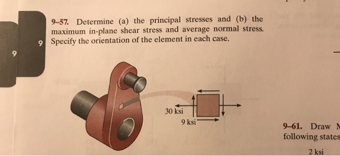 Solved 9-57. Determine (a) the principal stresses and (b) | Chegg.com