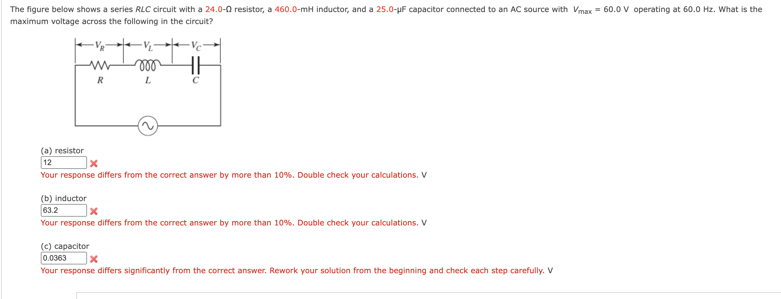 Solved The Figure Below Shows A Series RLC Circuit With A | Chegg.com