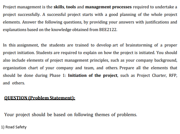 project management skills assignment quizlet