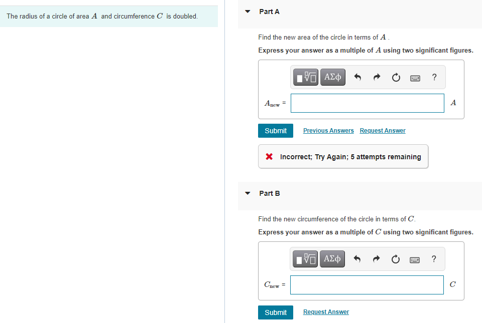 solved-part-a-the-radius-of-a-circle-of-area-a-and-chegg