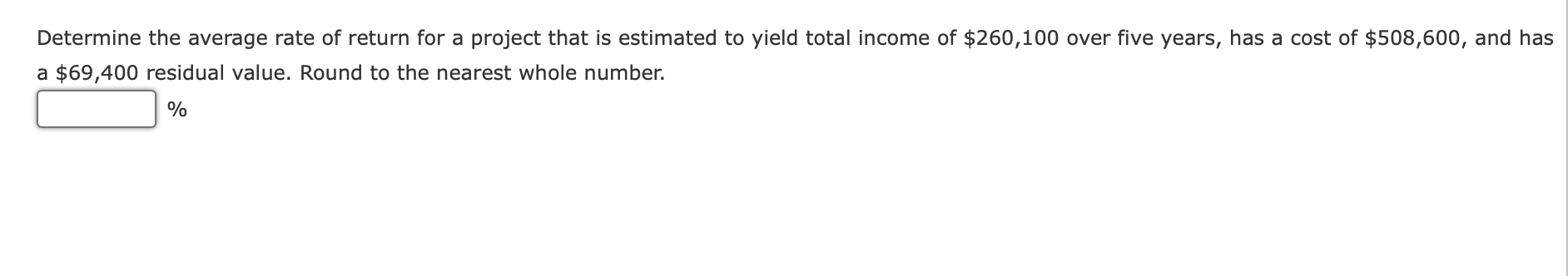 Solved Determine the average rate of return for a project | Chegg.com