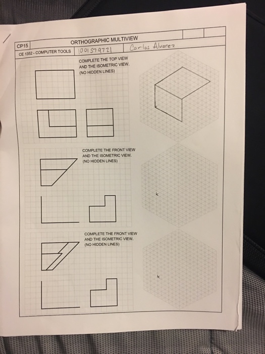 Solved CP15 ORTHOGRAPHIC MULTIVIEW CE 1352-COMPUTER TOOLS | Chegg.com