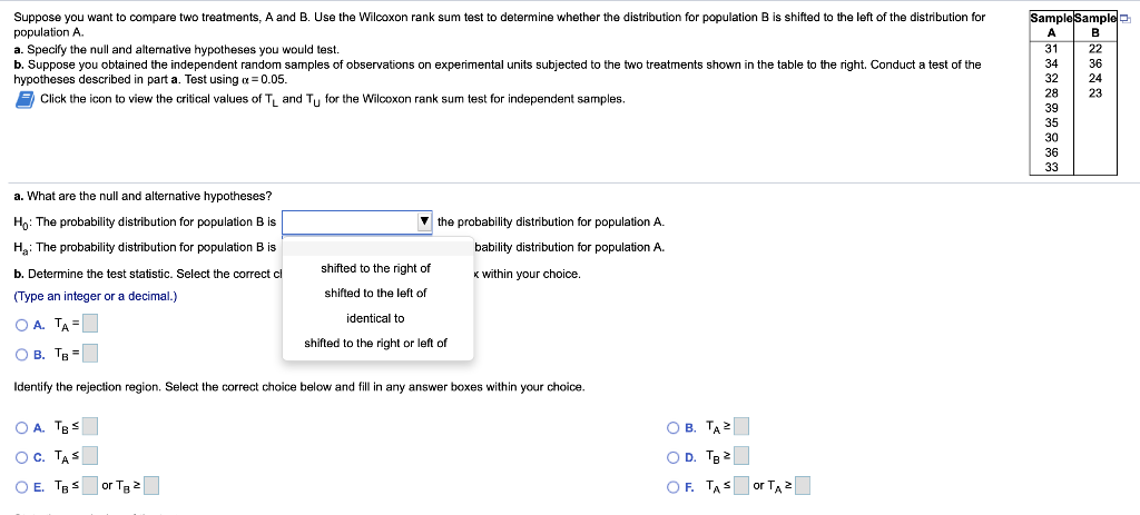 Solved Sample sample Suppose you want to compare two | Chegg.com