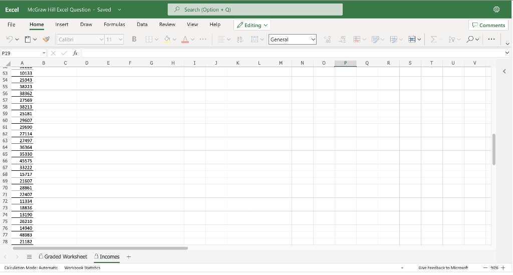 Solved Excel McGraw Hill Excel Question - Saved Search | Chegg.com