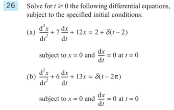 Solved 26 Solve for t> 0 the following differential | Chegg.com