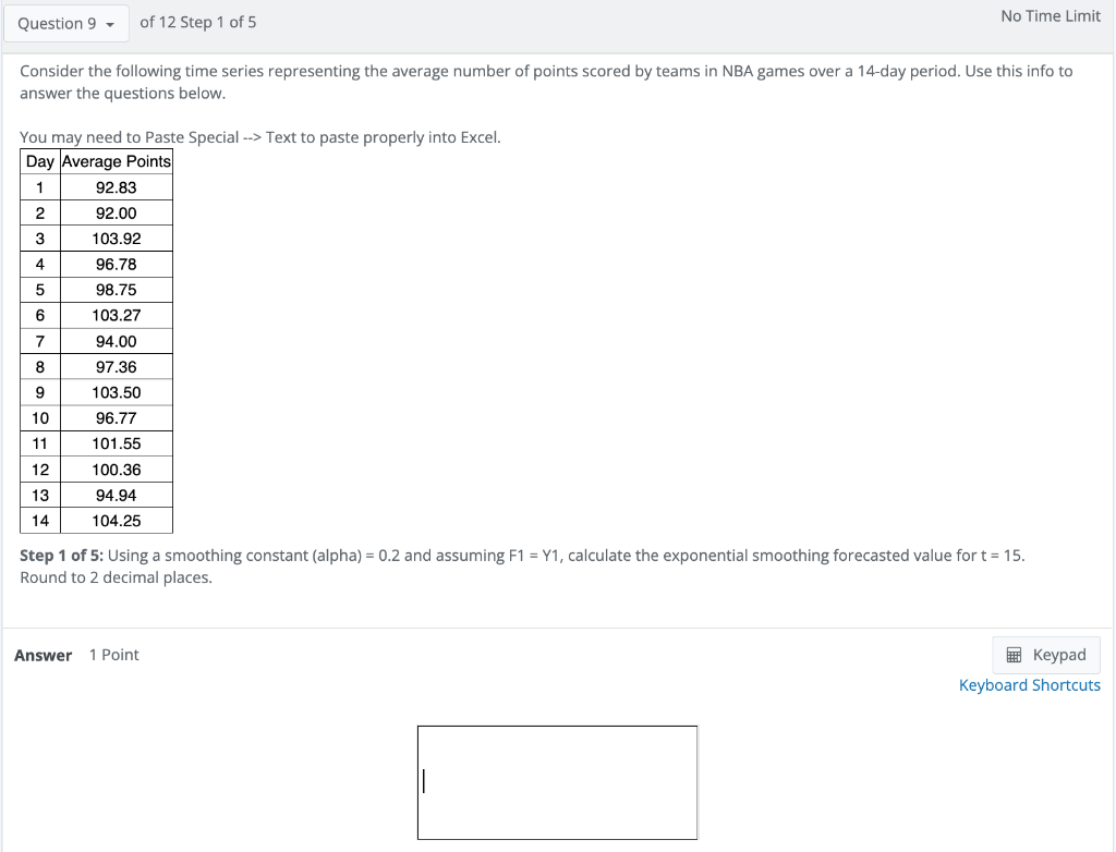 Solved 1. Step 1 of 5 Using a smoothing constant