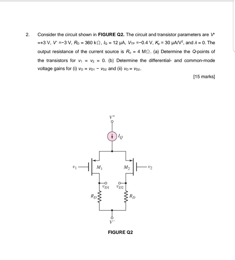 Solved 2. Consider the circuit shown in FIGURE Q2. The | Chegg.com