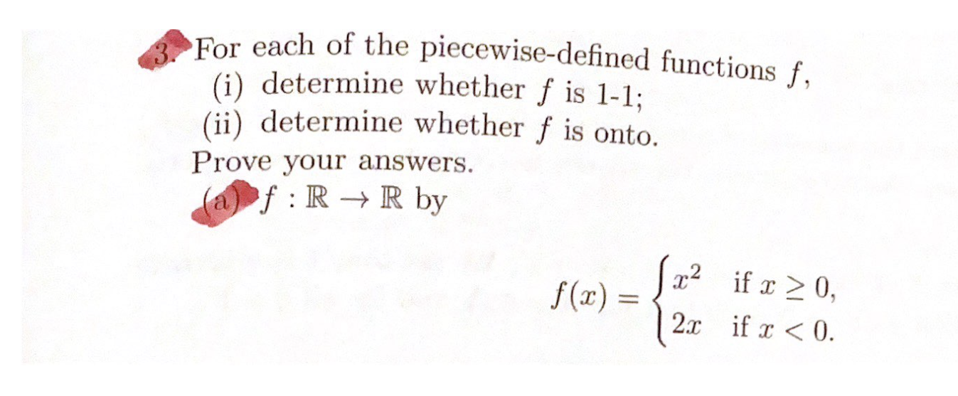 Solved For each of the piecewise-defined functions f, (i) | Chegg.com