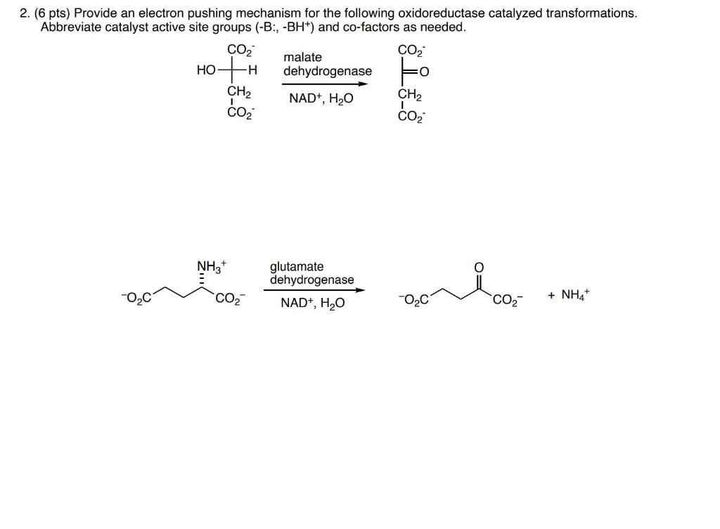 Solved 2. (6 Pts) Provide An Electron Pushing Mechanism For | Chegg.com ...