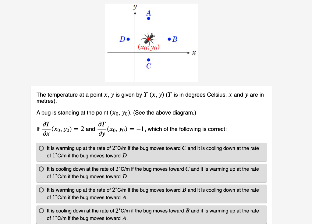 Solved The temperature at a point 𝑥,𝑦 is given by | Chegg.com