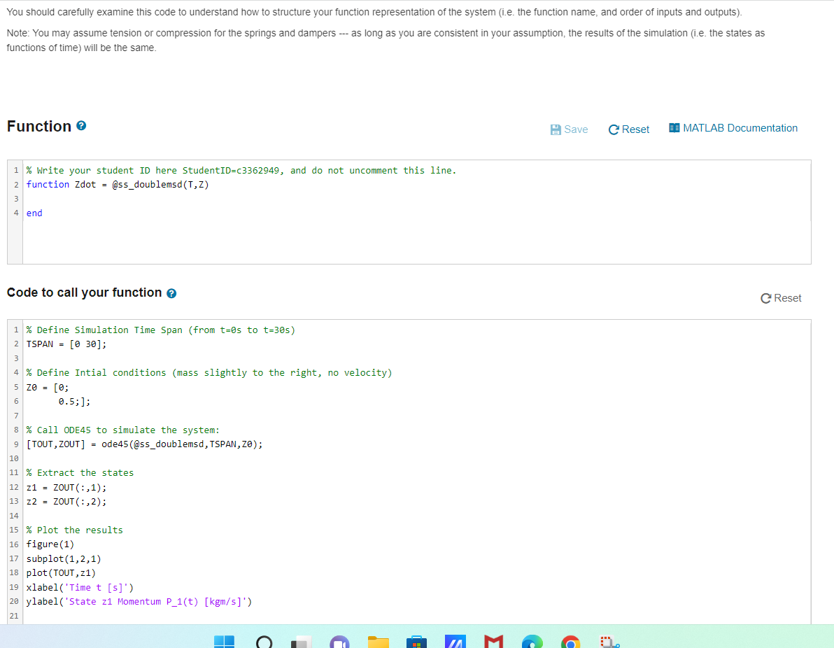 Solved Choose the following as states: z1=P(t)… the linear | Chegg.com