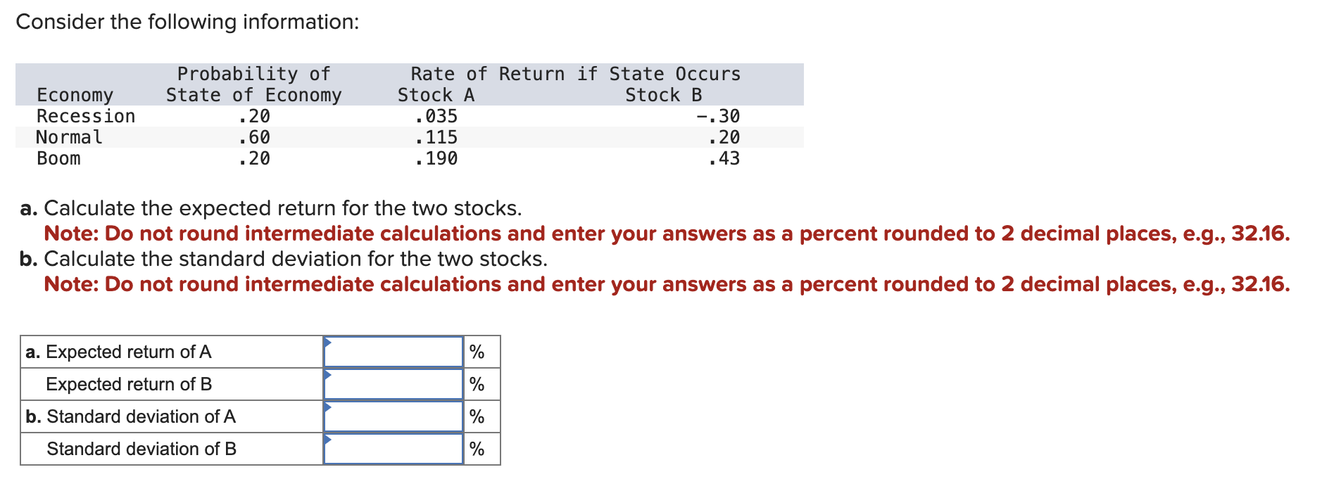Solved Consider The Following Information Chegg