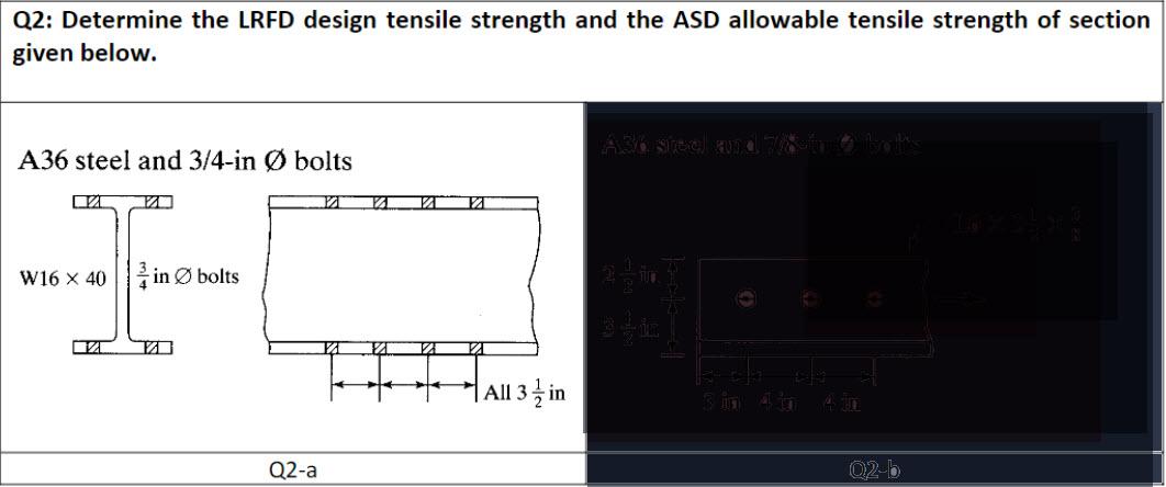 Solved Q2: Determine the LRFD design tensile strength and | Chegg.com