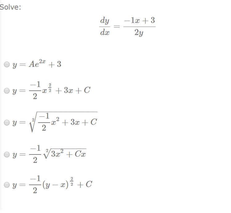 X^3dy=y^3dx. X^2dx=3x^2dy. Dy=2-x^3dx. Dy/x-1=DX/Y-2. Y 1 2 x x1 3 2